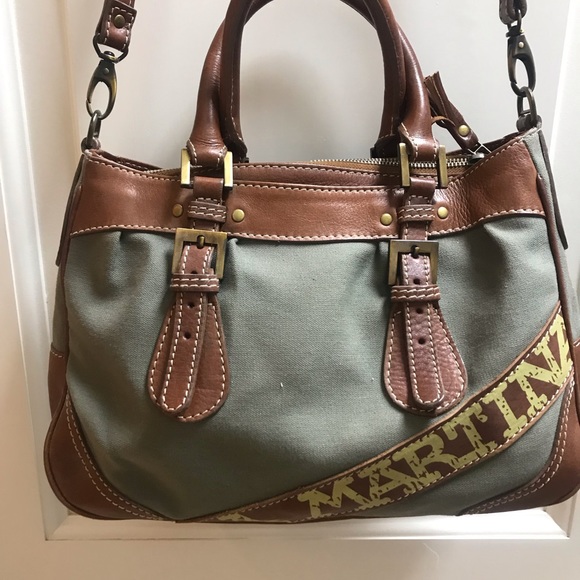 LaMartina Leather and Canvas Handbag - Picture 2 of 5